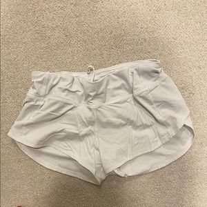 Lululemon White speed up shorts